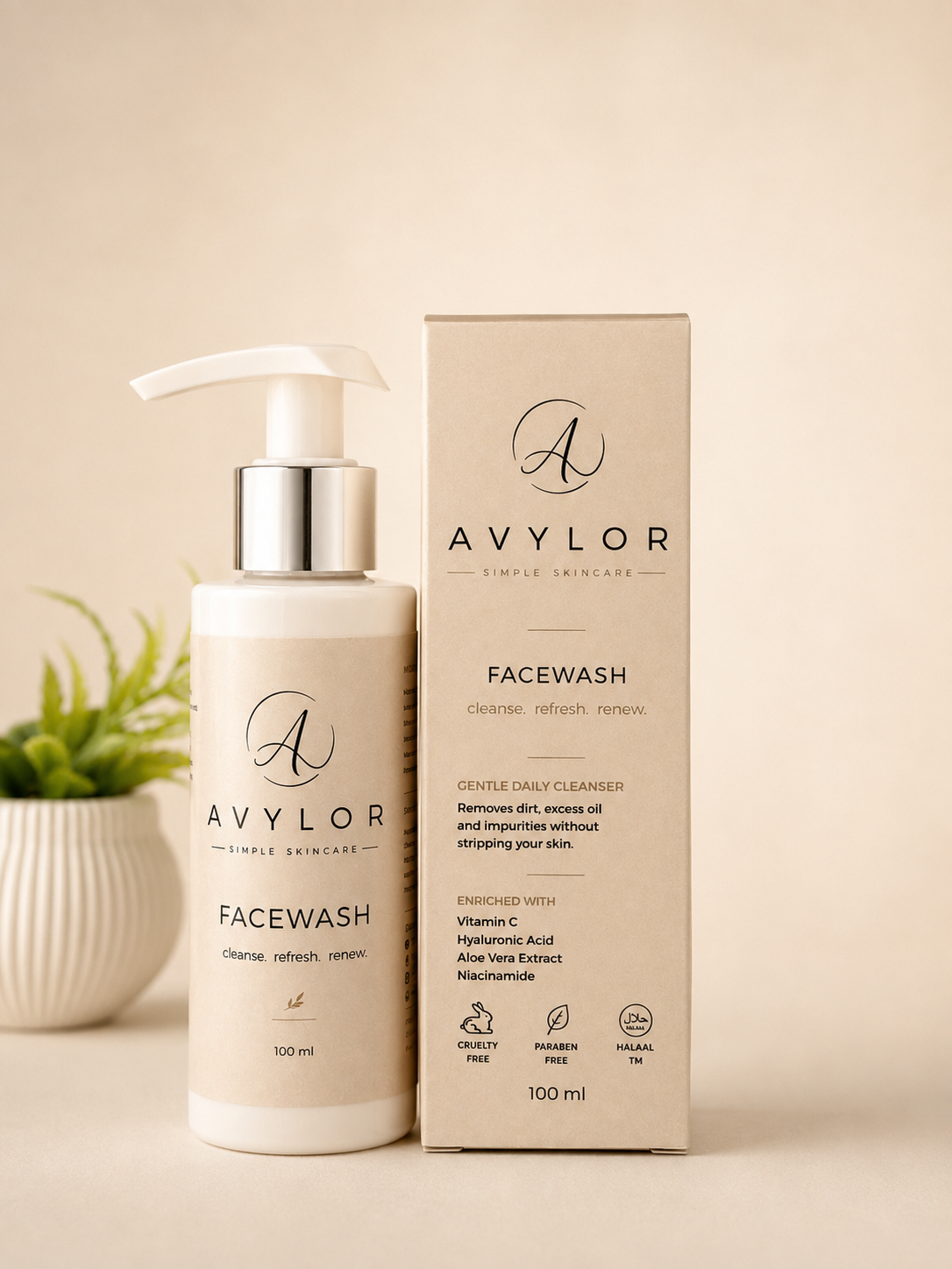 Avylor Facewash lifestyle product photograph