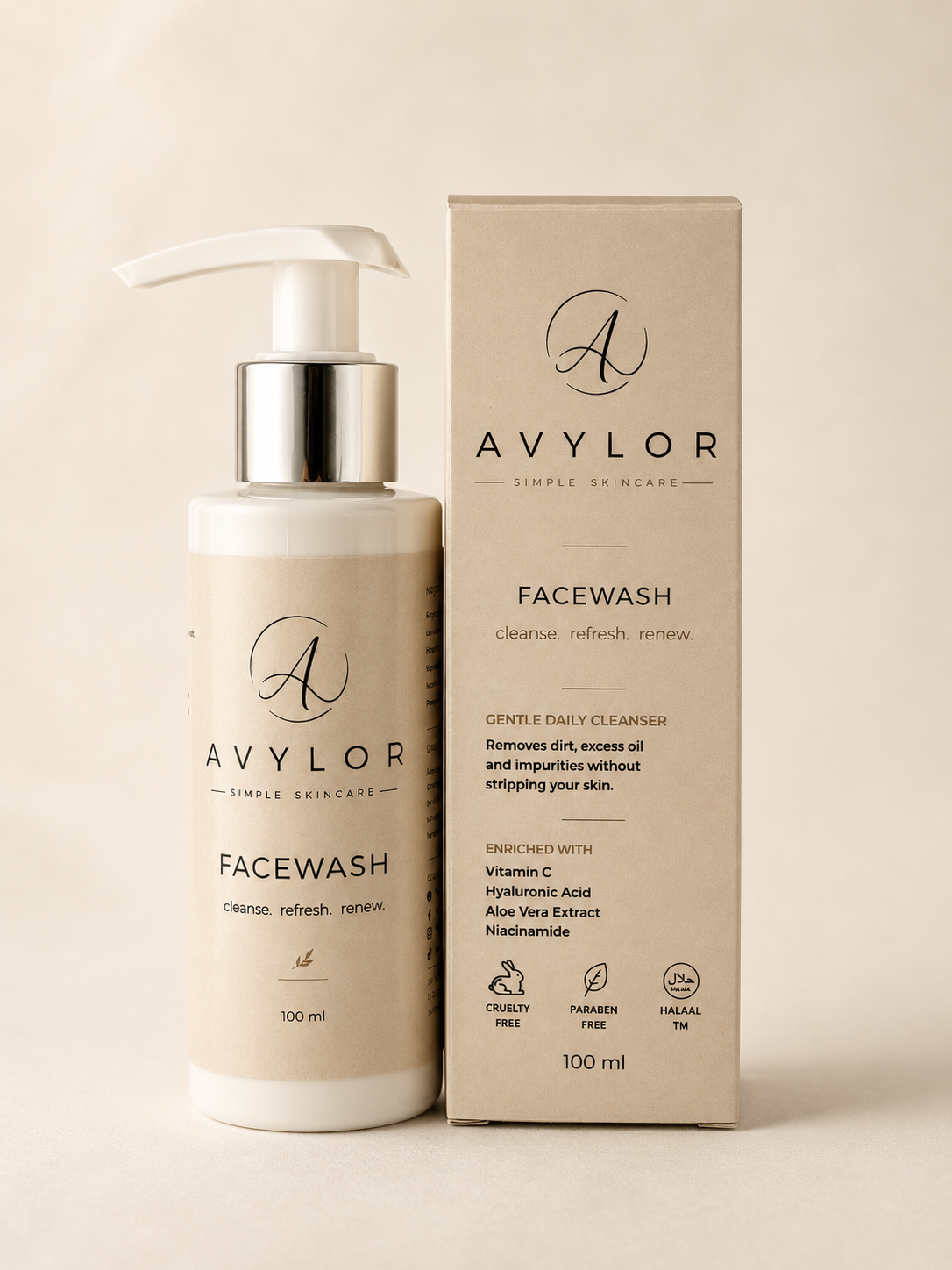 Avylor Facewash 100 ml bottle with box